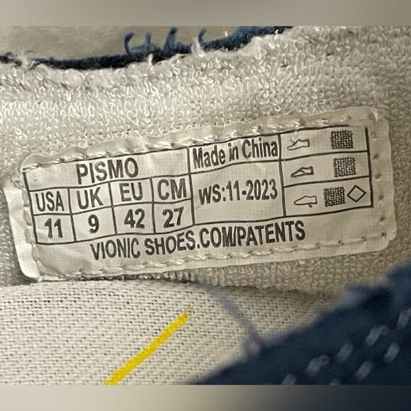 Vionic Beach Pismo Women Vionic Beach Pismo Navy Canvas Slip On Sneaker - Womens Size 11